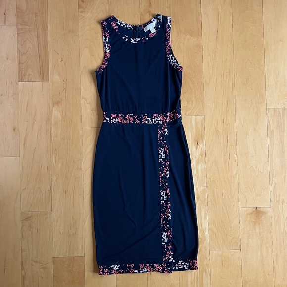 MICHAEL Michael Kors ~ Border-Print Faux-Wrap Dress ~ Size XS - Picture 4 of 7